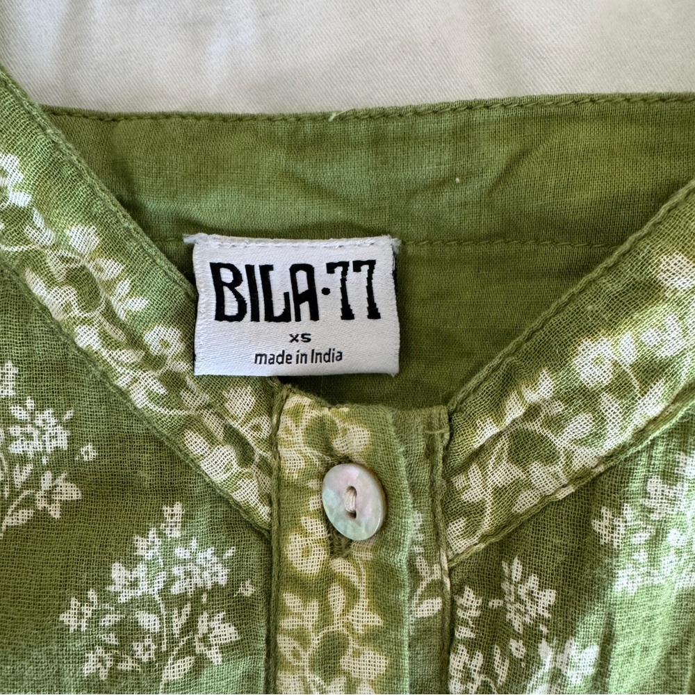 Bila 77 Green Floral Tiered Midi Dress - Boho Cottagecore - XS - Picture 4 of 6